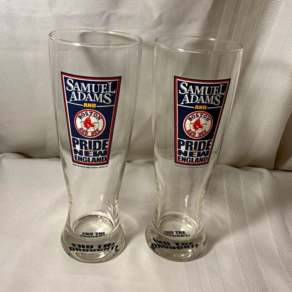Samuel Adams Pride in New England Beer Pint Glasses Set of 2 Clear Glass